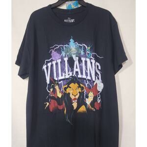 Disney villains men's large black shirt NWT